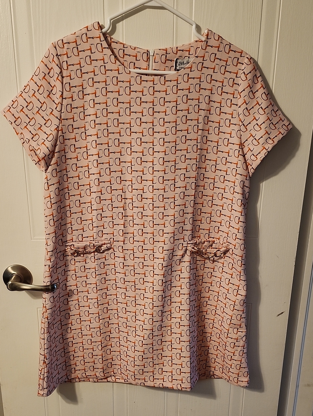 Women's Pink Patterned Shift Dress